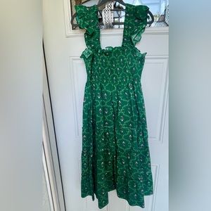 Hill House Ellie Nap Dress Limited Edition Emerald Trellis Floral